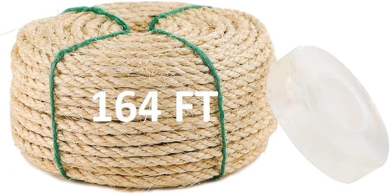 MEEXPAWS Repuesto de cuerda de sisal fuerte natural para postes rascadores de gatos  Cintas adhesivas para enrollar fácil y apretadas  Diámetro de disponible en Yaxa Guatemala