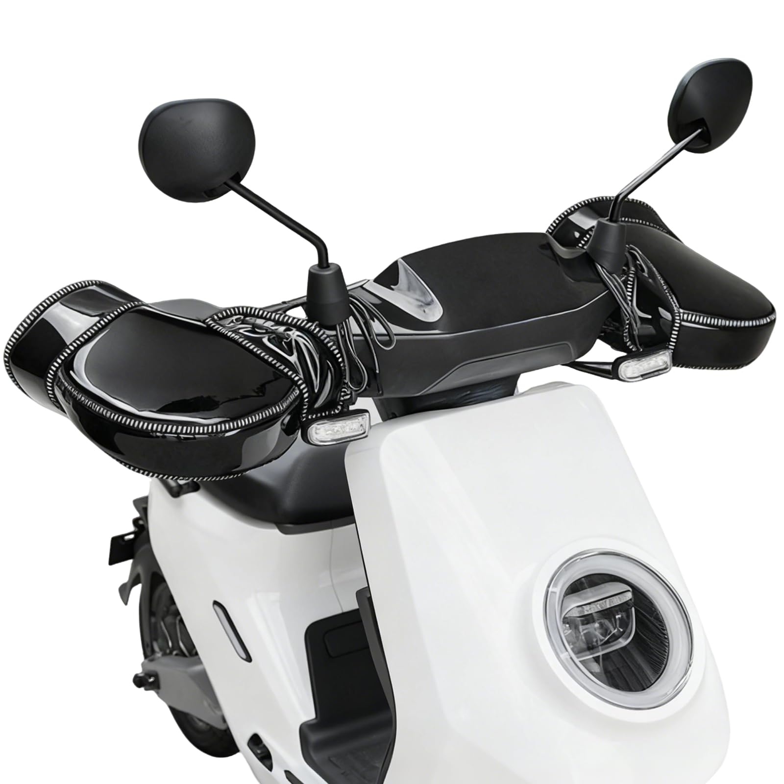 Gants de Guidon de Moto,Protection Universelle des Mains Contre Le Vent et la Pluie,Gant de Guidon à Cordon Coupe-Vent,Gants Chauds Portables pour l'extérieur avec Bandes réfléchissantes