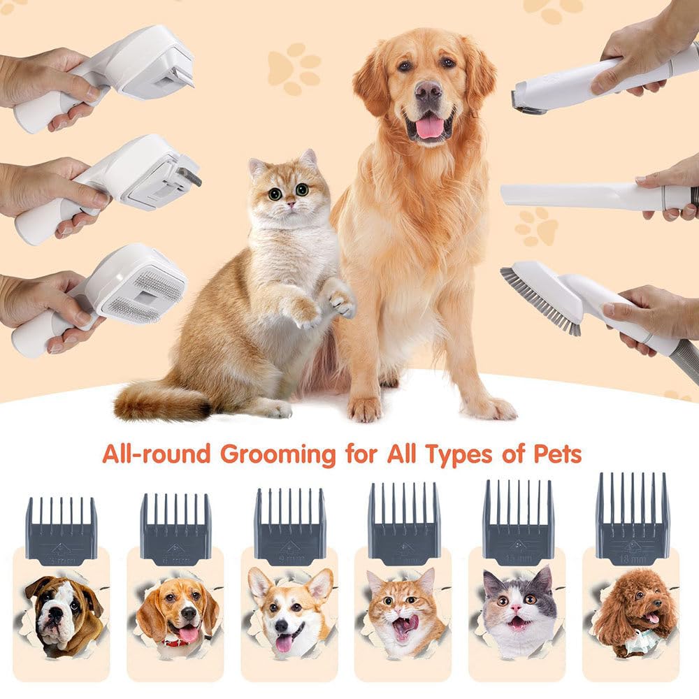 Kit Per La Toelettatura Dei Cani, Aspirapolvere Per La Toelettatura Degli Animali Domestici, Aspirapolvere Per Cani Con Contenitore Antipolvere Da 2,5 L Con 6 Strumenti