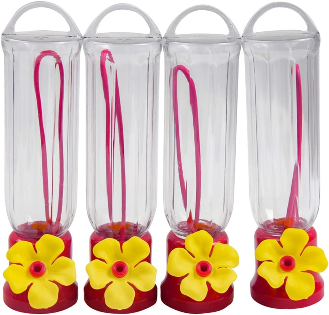 Small Hummingbird Feeder with Hanging Wires,Easy Cleanup and Refill Mini Hummingbird Feeders for Outdoors(4 Pack,2.3 oz)