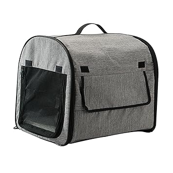 Aswadh Dog Carrier Portable Soft Crate Cage Cat Travel Kennel Foldable Pet Supplies Gray XS