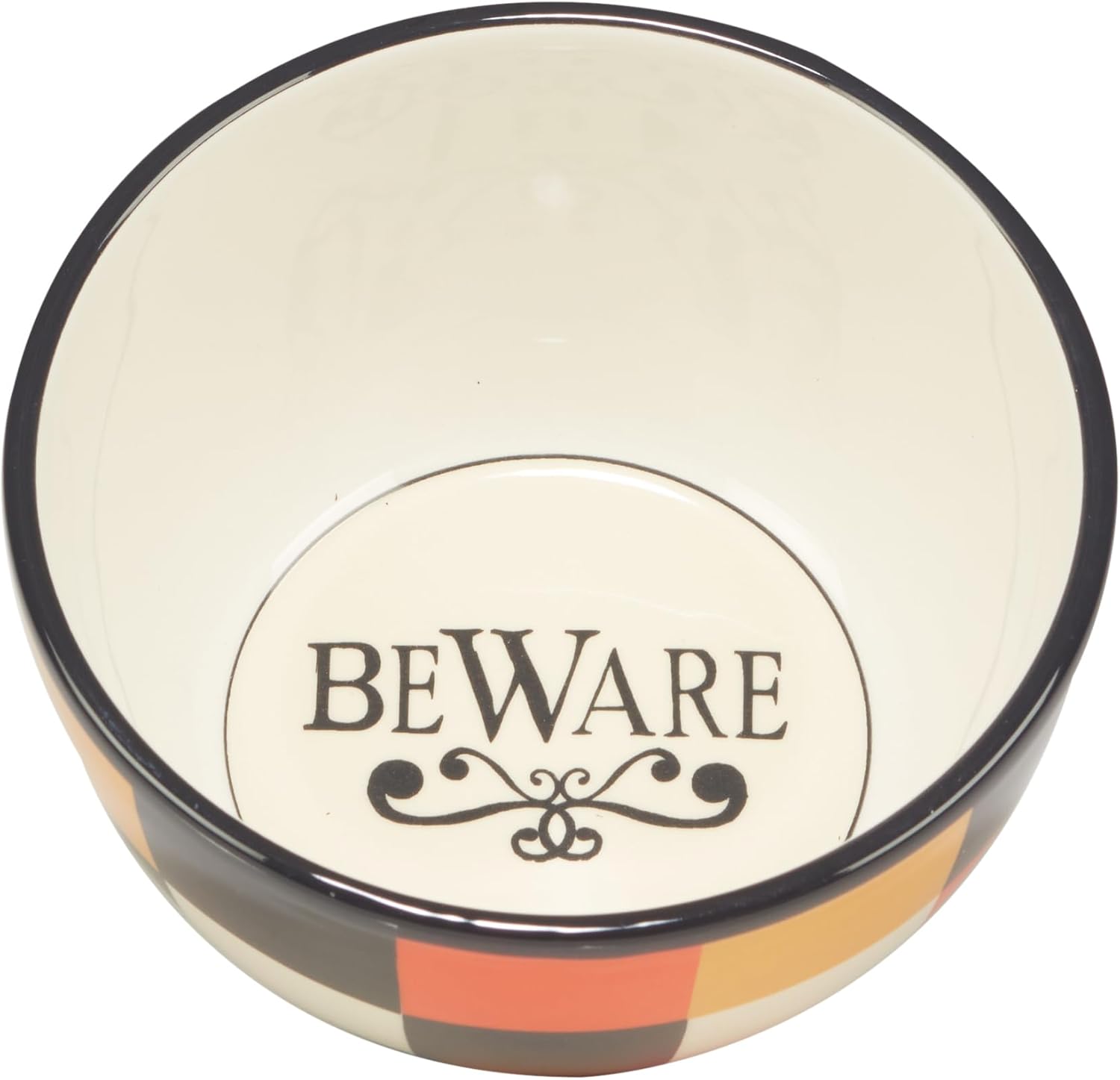 Spooky Halloween Ice Cream & Dessert Bowls – Set of 4 Ceramic 5.5" Bowls with Fun Striped & Polka Dot Patterns – Festive Halloween Serveware for Snacks, Candy, and Seasonal Entertaining