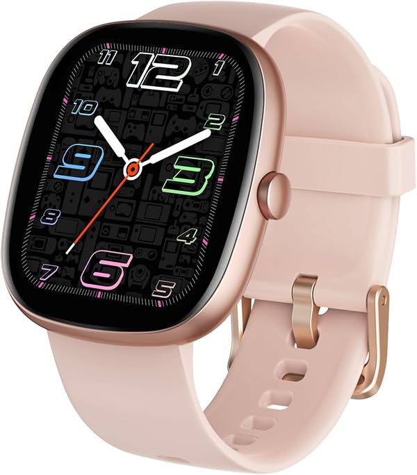 Smart Watches para Mujer Hombre, Hacer/Recibir Llamadas Notificaciones, 1.85" Smartwatch Compatible con iPhone/Android, Reloj de Fitness con Frecuencia Cardíaca/Sueño Podómetro para Caminar Correr (Rosa)
