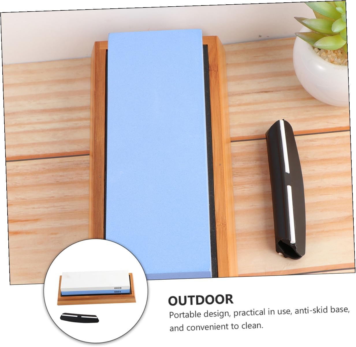 Double-sided Whetstone Sharpening Stone 1000/6000 Grit Kitchen Knife Sharpener Set with Non-slip Silicone Pad, Base, Angle Guide, and Flattening Stone for Household Use, 5pcs Kit