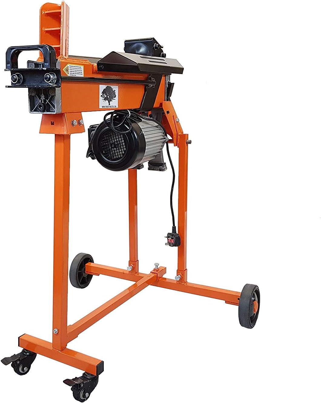 – Forest Master FM5TW Electric Log Splitter - 9 Second Cycle Time - Splits Soft/Green Wood - Includes Workbench, Guard, Castor Wheel Trolley - Pre-Filled and Ready for Use