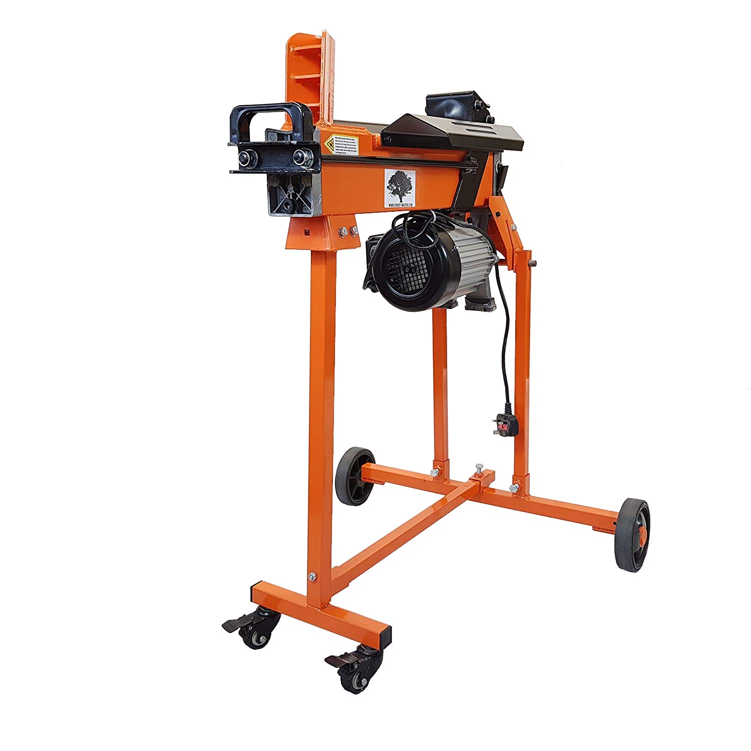 Forest Master FM5TW Electric Log Splitter - 9 Second Cycle Time - Splits Soft/Green Wood - Includes Workbench, Guard, Castor Wheel Trolley - Pre-Filled and Ready for Use