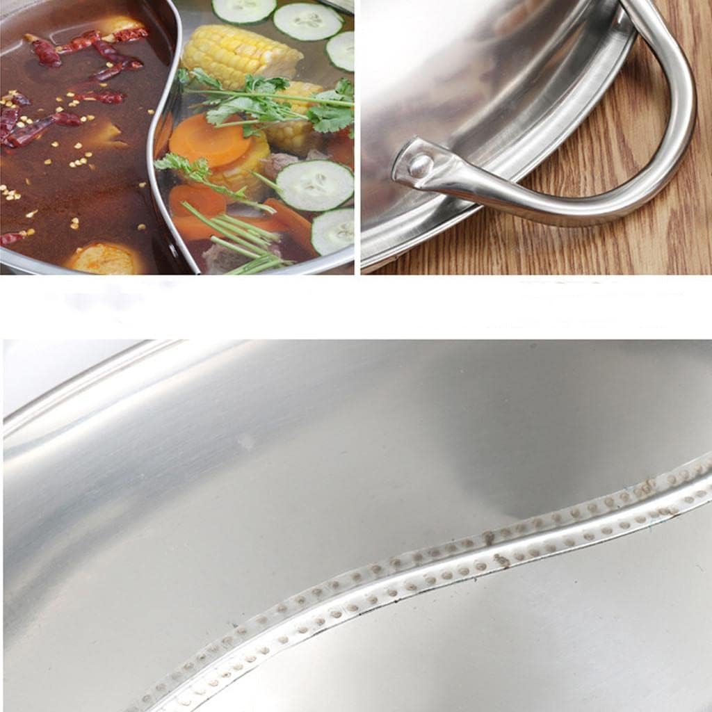 Stainless Steel Hot Pot Site Double Ear Cookware Easy to Clean -, 32cm, Silver, 32cm