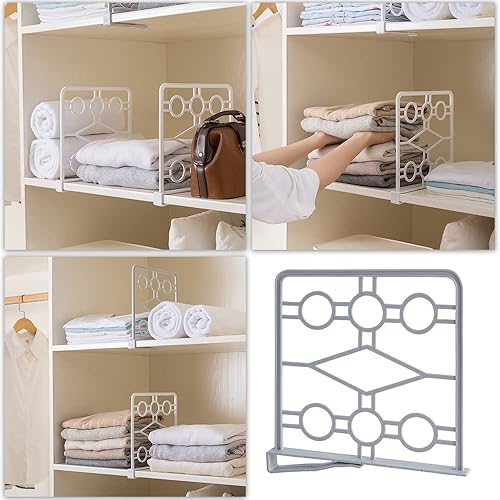 Miniatura 7 de Divisor de estantes multifuncional separador universal de armario para armarios, cocina, dormitorio, organización de estanterías