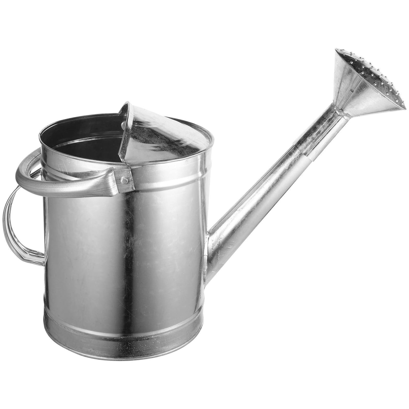 Regadera de Interior 5l de Hierro Plata Boquilla Larga y Tapa