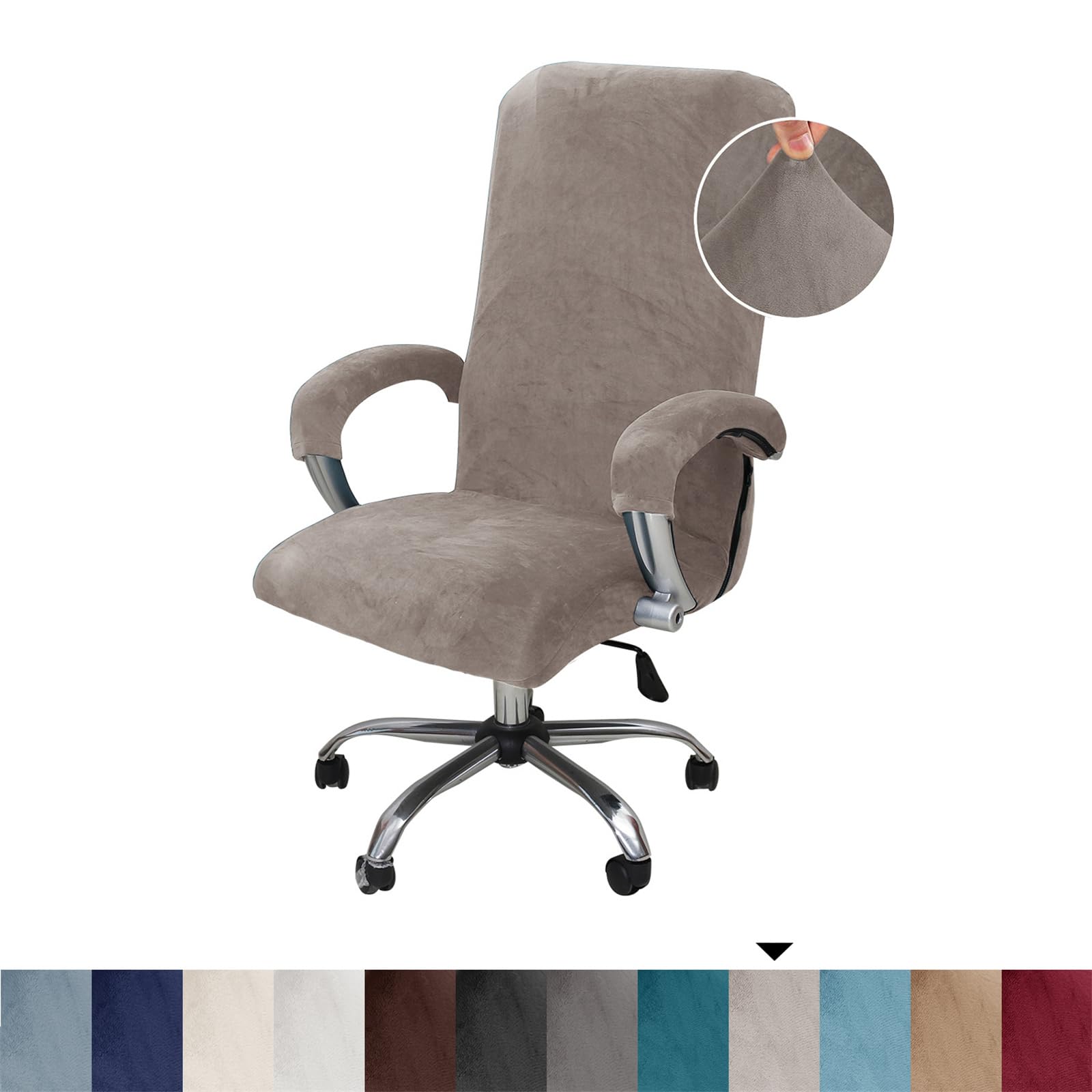 BXFUL Funda para Silla de Oficina, Estilo Moderno Cubierta de la Silla de la Oficina de la computadora Antipolvo Cubierta Protectora para Sillón Oficina Silla (Arena,Medium)