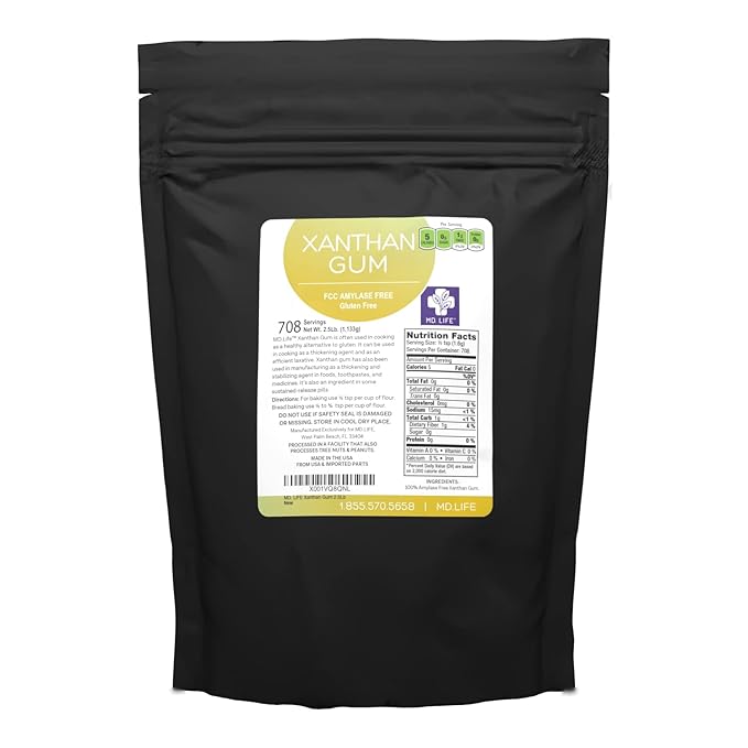 MD. Life Xanthan Gum Powder 2.5 LB 100 Natural Xanthan Gum Keto