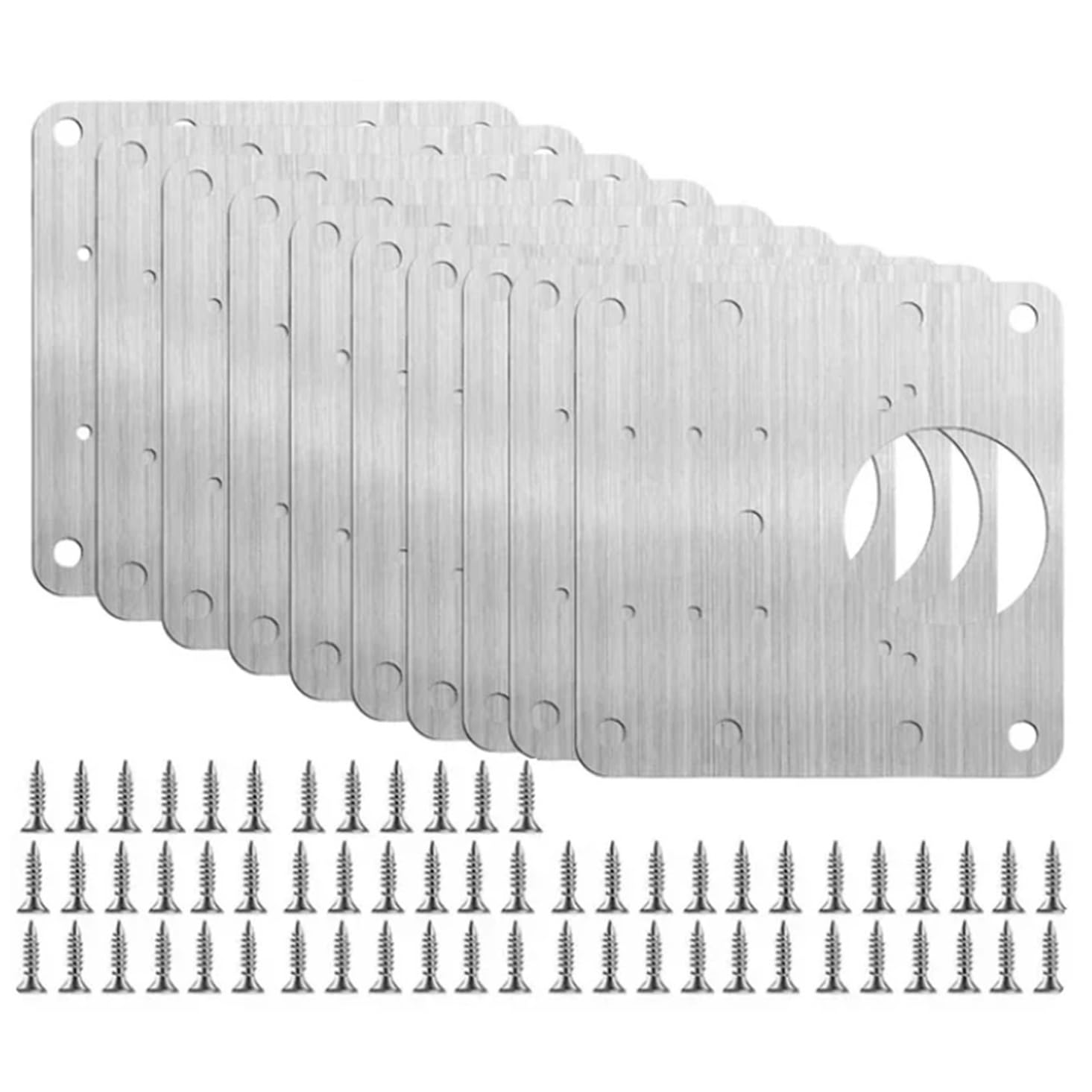 Placa De Reparación La Bisagra Puerta Del Gabinete Acero Para El Montaje Refuerzo(10pcs)