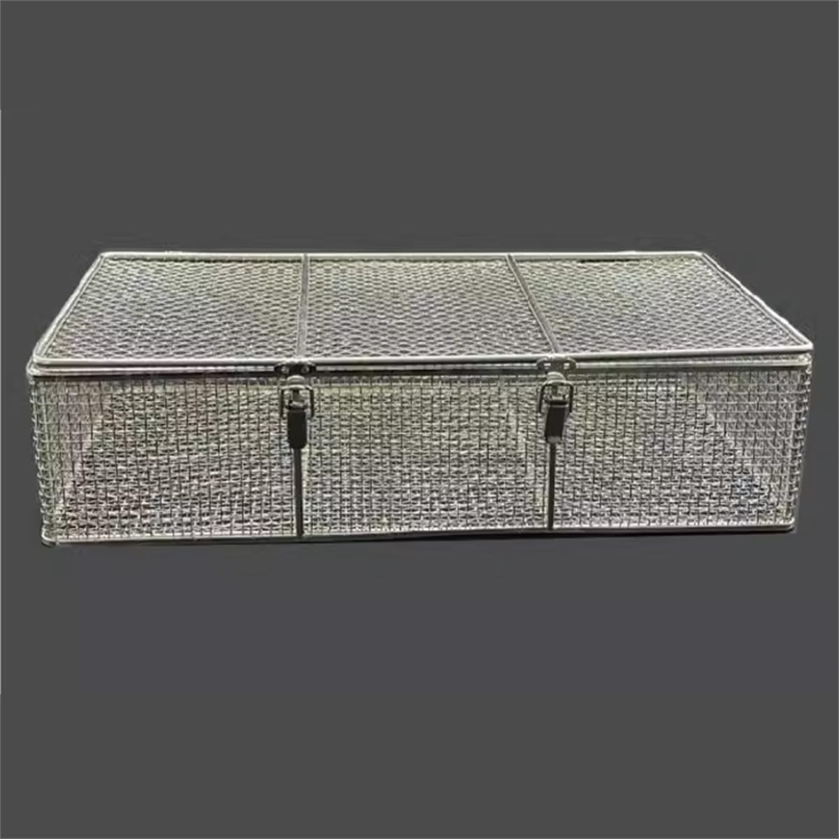 Cesta de esterilización de Acero Inoxidable 304 con Tapa, cestas para la esterilización de Instrumentos médicos, Bandeja para Instrumentos y cestas de Malla Perforada,50×30×20 cm