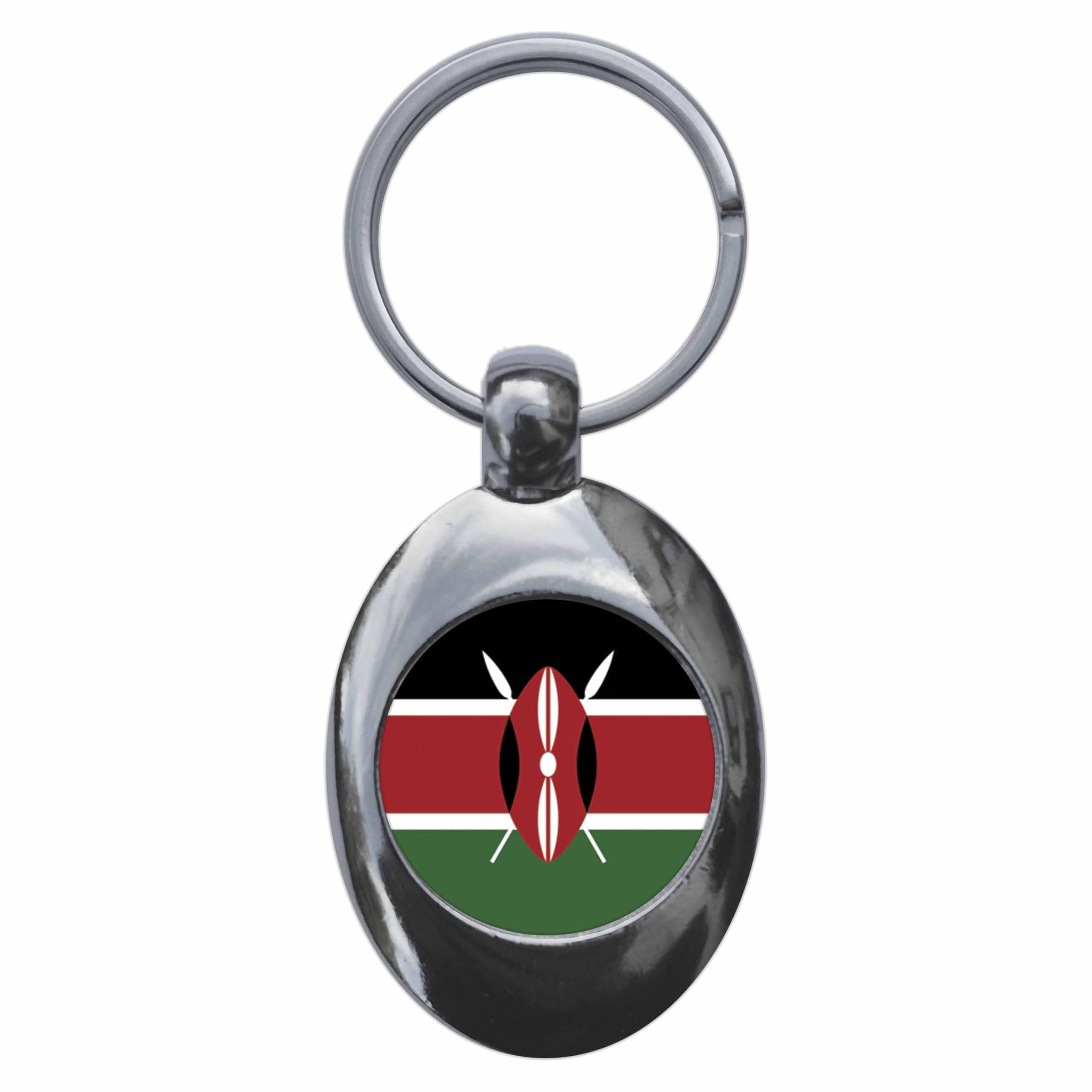 Ozorath Kenya Flag Keyring with Trolley Coin