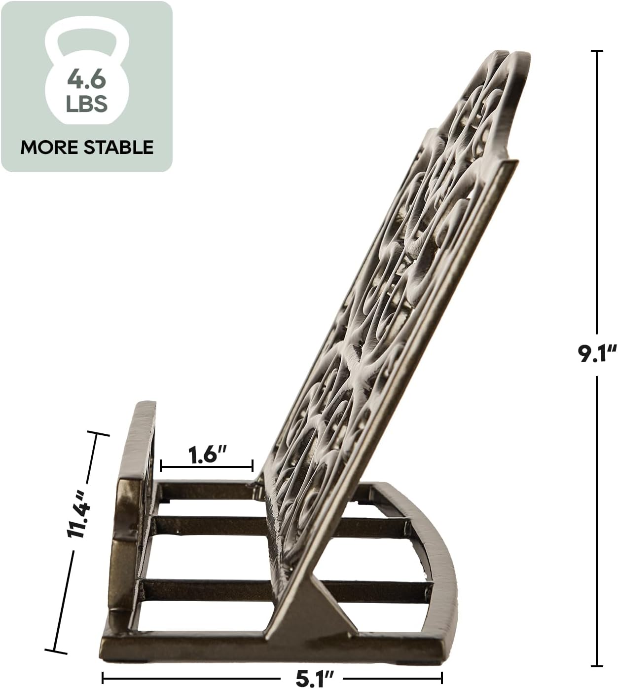 JOGREFUL Cookbook Stand, Cast Iron Heavy-Duty Recipe Book Holder, Kitchen Vintage Recipe Book Holder, Reading Rest Holder for Easel/Counter/Books/Magazine/iPad/Bible, Classic Coffee Gold