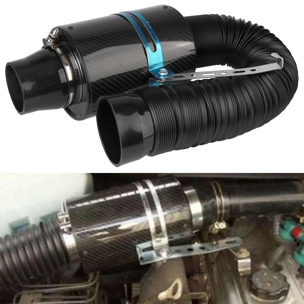 kaltluft induktionskit 1 Set Rohr Schlauch Kit Feed Geschlossene Ansaugung Induktion Universal Faser Ansaugfilter Box Auto Carbon Faser Kaltluftfilter luft mit filter