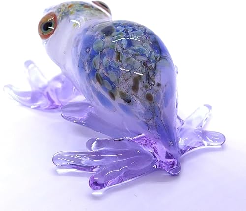 Miniatura 3 de Sansukjai Figuras artísticas de cristal soplado a mano de rana pequeña, animales coleccionables, regalo para decoración del hogar (mármol azul