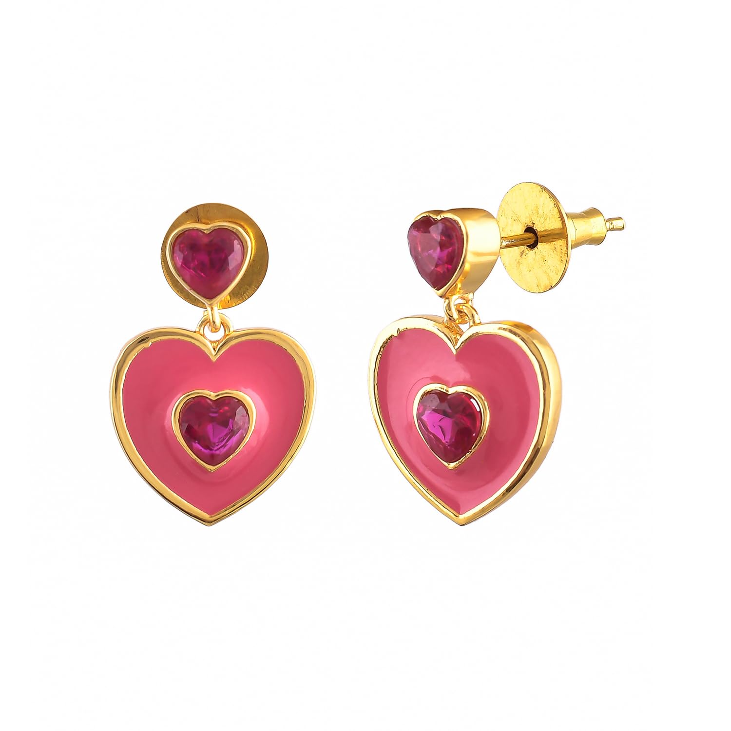 Voylla Valentines Day Pink Heart Drop Earrings|Gift For Her|Valentines Gift For Her| (B0CS3QDBTT) Amazon Price History, Amazon Price Tracker