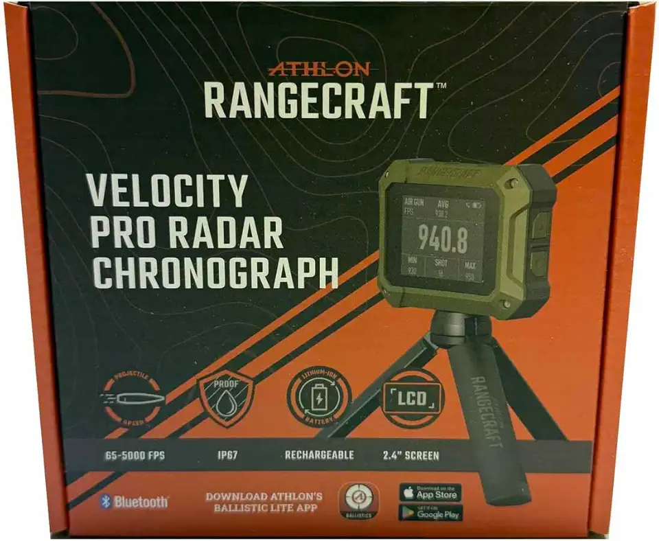 Rangecraft Velocity Pro Radar Chronograph w/ 2.4" Display, Bluetooth Connectivity with App for Real-Time Projectile Speed Readings