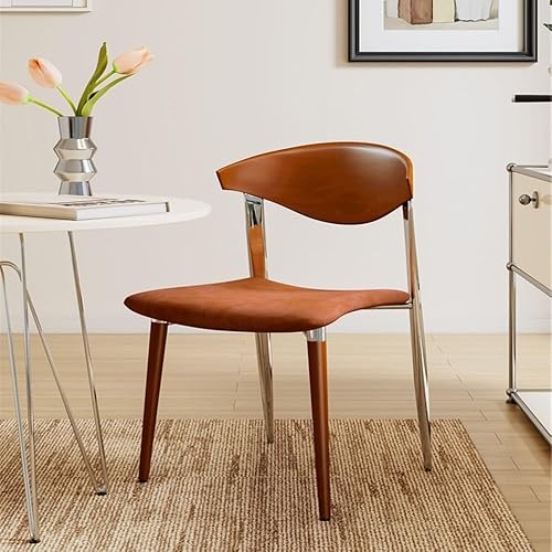 Miniatura 6 de Sillas de comedor, Sillas de comedor modernas de mediados de siglo con asiento tapizado y patas de madera, Sillas para comedor (amarillo)