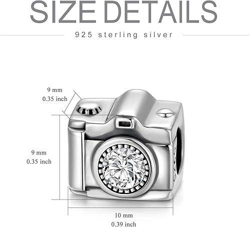 Miniatura 6 de LONAGO Abalorio personalizado de plata de ley 925 compatible con pulsera, collar, forma redonda de corazón personalizado