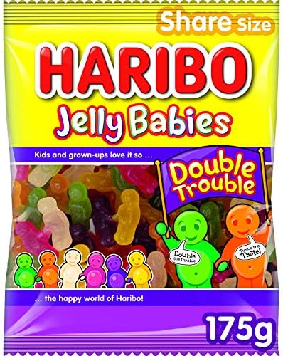 Haribo Jelly Babies Double Trouble Sweets Bag, 175g