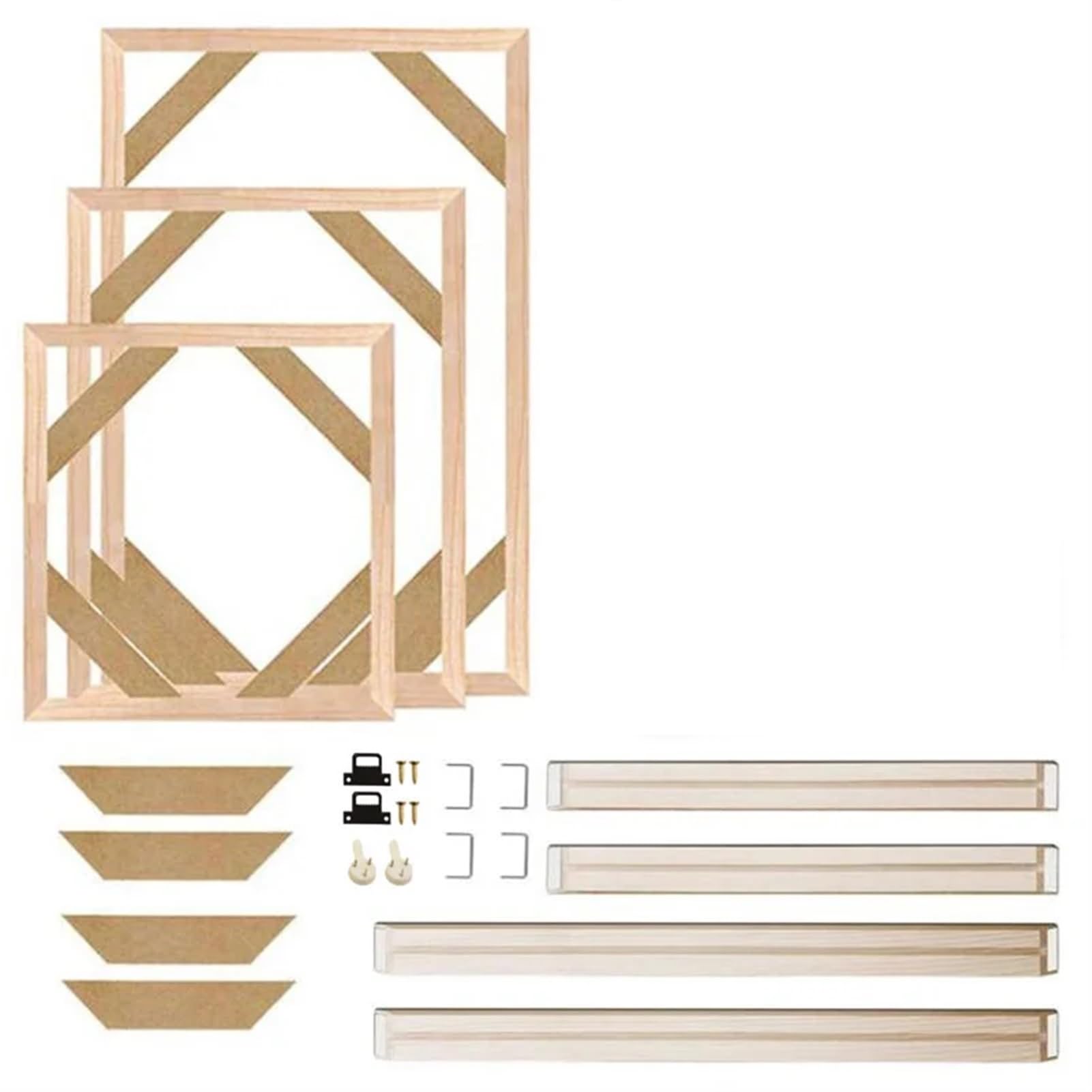LPHFDCS Wooden Poster Frame 40x60cm, 60x80cm, 60x120cm - Modern Style - Rectangular - Wall Mount - Unfinished Wood Finish