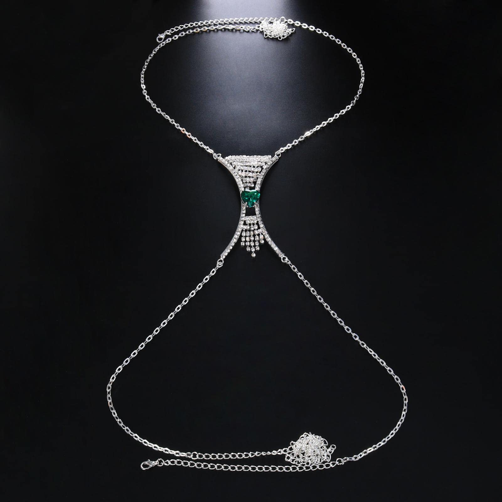 RWRAPS Sexy Strass-Brustkette, Bikini-Geschirr für Damen, Accessoires, BH-Kette, Halskette, Körperschmuck, Geschenk (2) (4) (1)