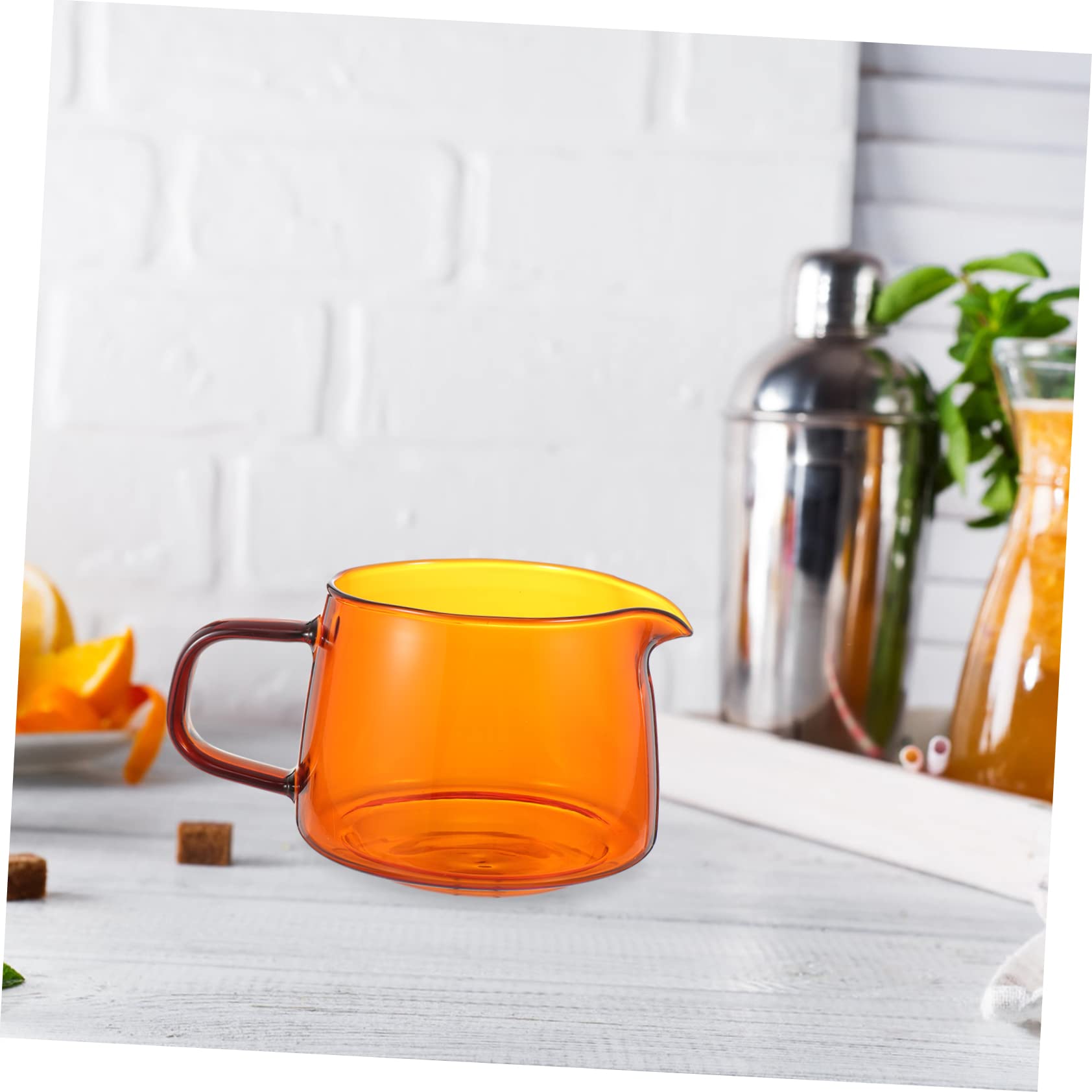 FUNOMOCYA 1pc Coffee Set Pour Coffee Server Clear Coffee Cup Coffee Creamers Clear Milk Cups Clear Coffee Mug Clear Cups Clear Espresso Cups Portable Coffee Mug Dipping Bowls Glass Yellow