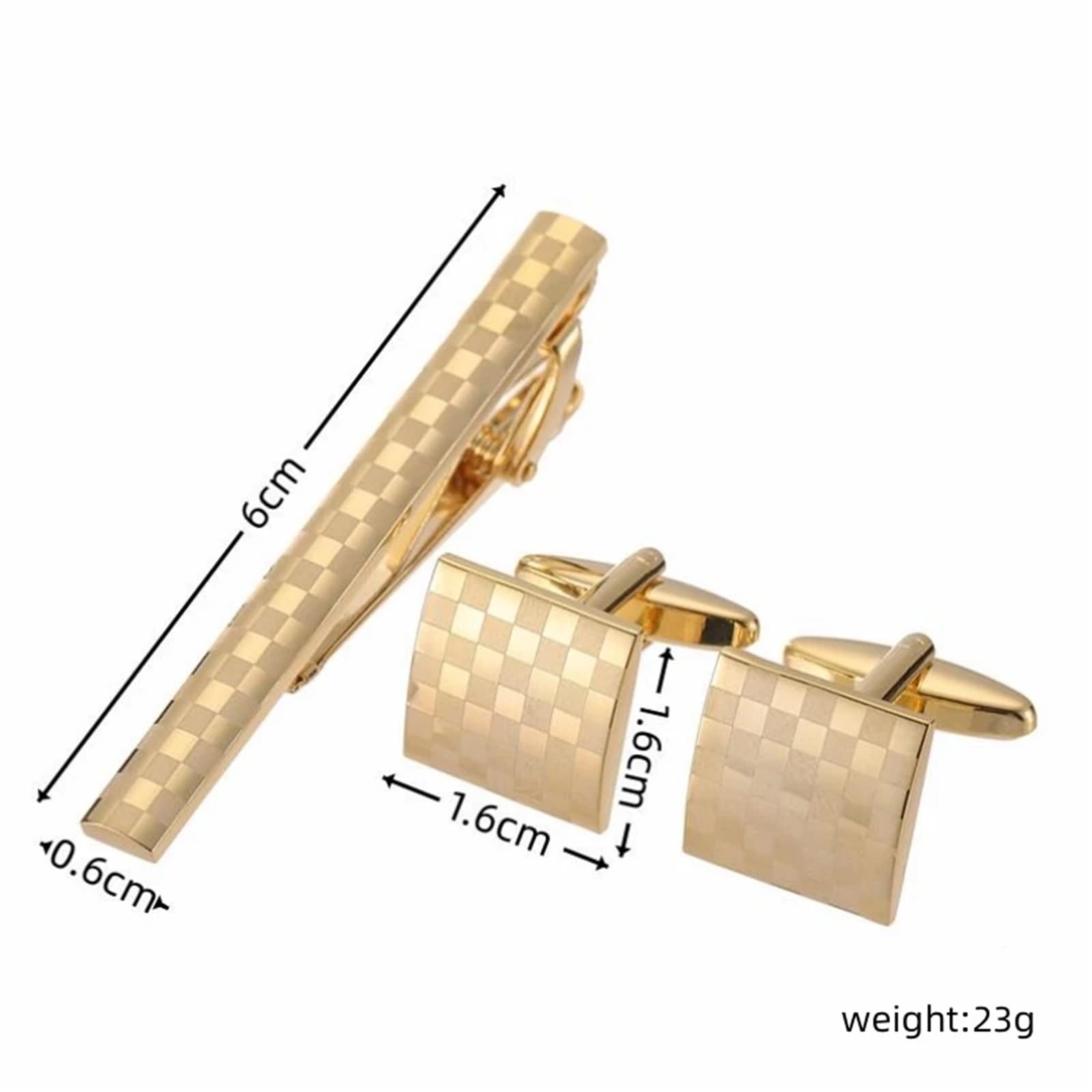 Set Di Gemelli E Fermacravatta Set di gemelli con fermacravatta a griglia quadrata in rame, accessori for abbigliamento da sposa uomo Per Camicie Da Lavoro
