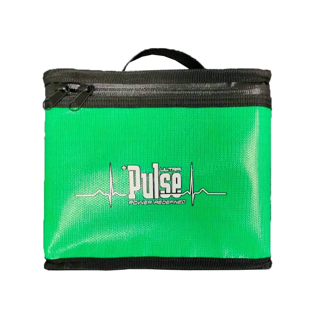 Pulse Lipo Safe Bag Green Size XL (400 x 230 x 280mm) - Lipo Battery Storage Guard Safe Pouch for Charge & Storage (HELIDIRECT)