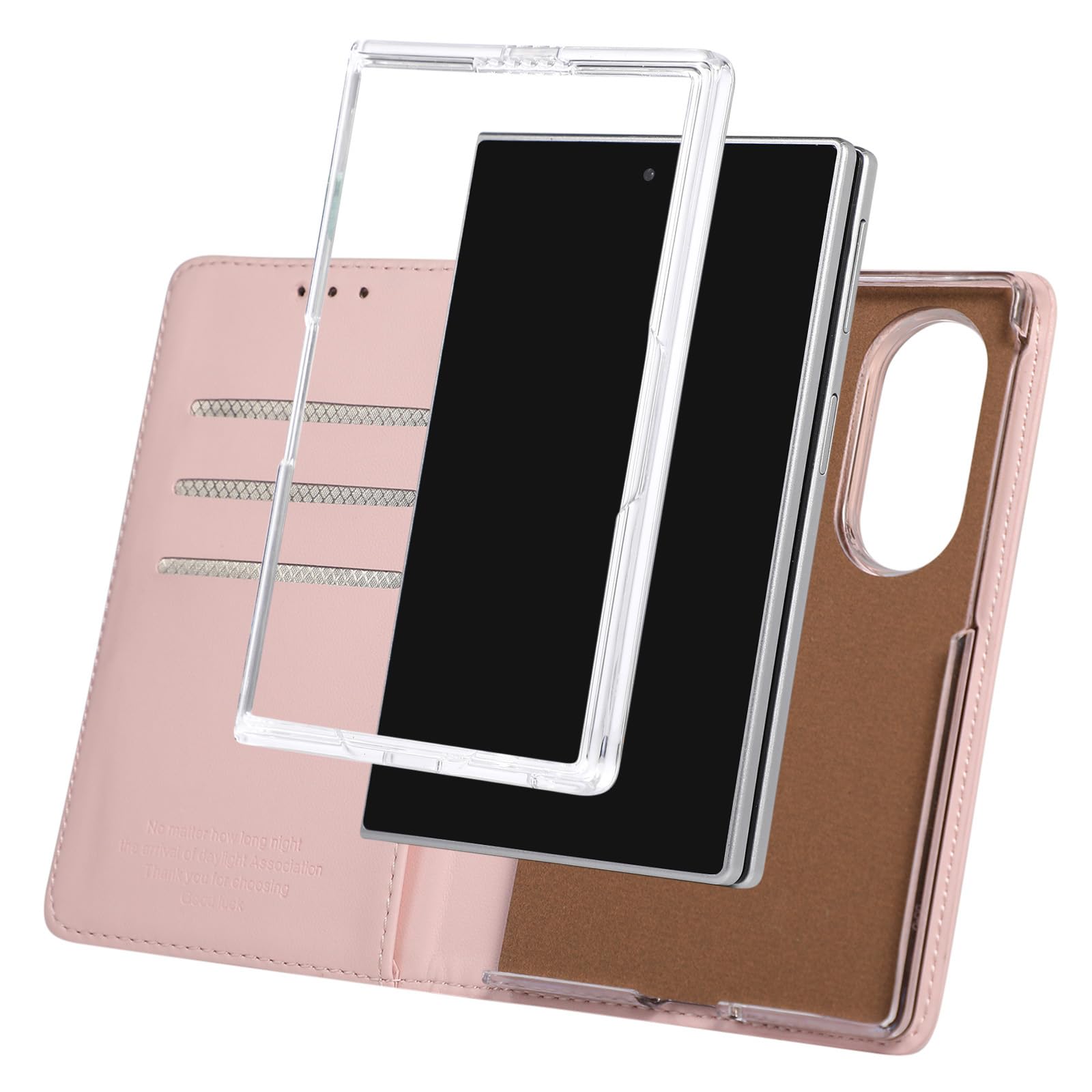 Custodia Portafoglio Per Samsung Galaxy Z Fold 8, Flip Libro Pelle Cover | Blocco RFID Pieghevole Funzione Supporto Protezione Completa Guscio,Bianca,Fold 8