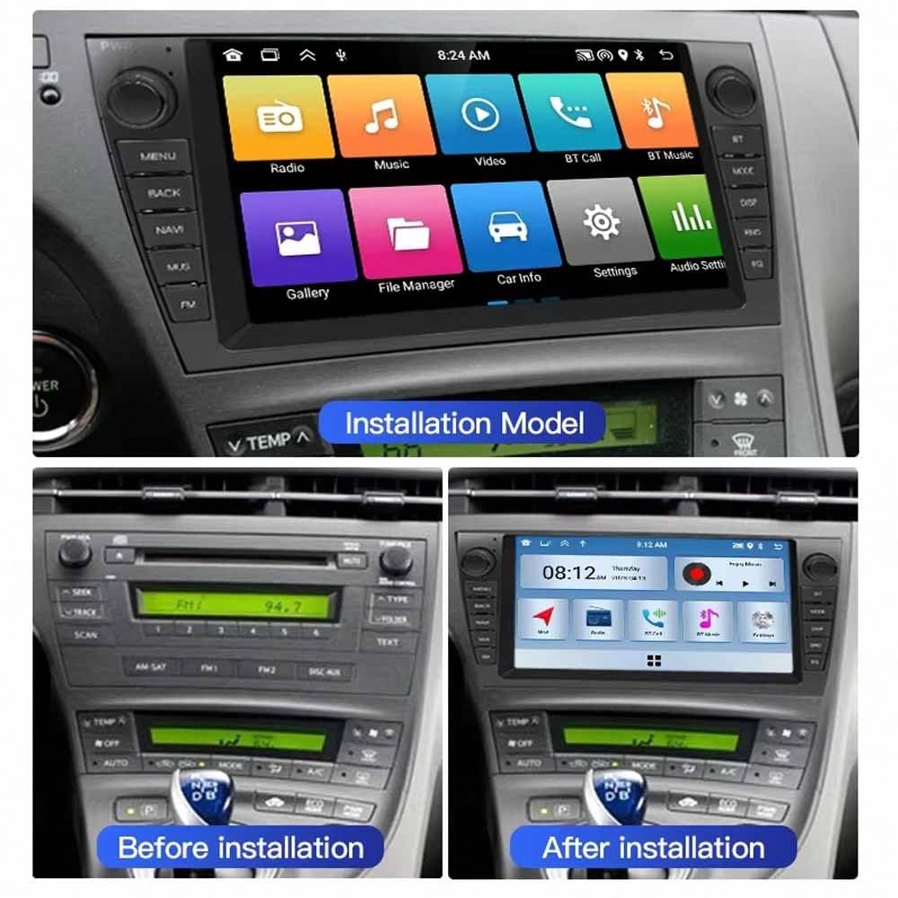 Przenośny Ekran Dotykowy Do Samochodu dla Toyota Prius XW30 LHD Odbiorniki Car Audio, Wyświetlacz Hd, Przenośna Nawigacja Na Żywo, Odtwarzacz Muzyki, 4 Rdzeń 4G+64G