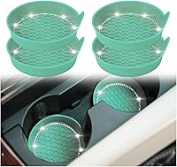 Vista 90 de zipelo Bling Car Cup Coaster, 2 Pack Universal Vehicle Anti-Slip Cup Holder Insert Coasters, Crystal Rhinestone Silicone Shockproof Drink Mat, Car