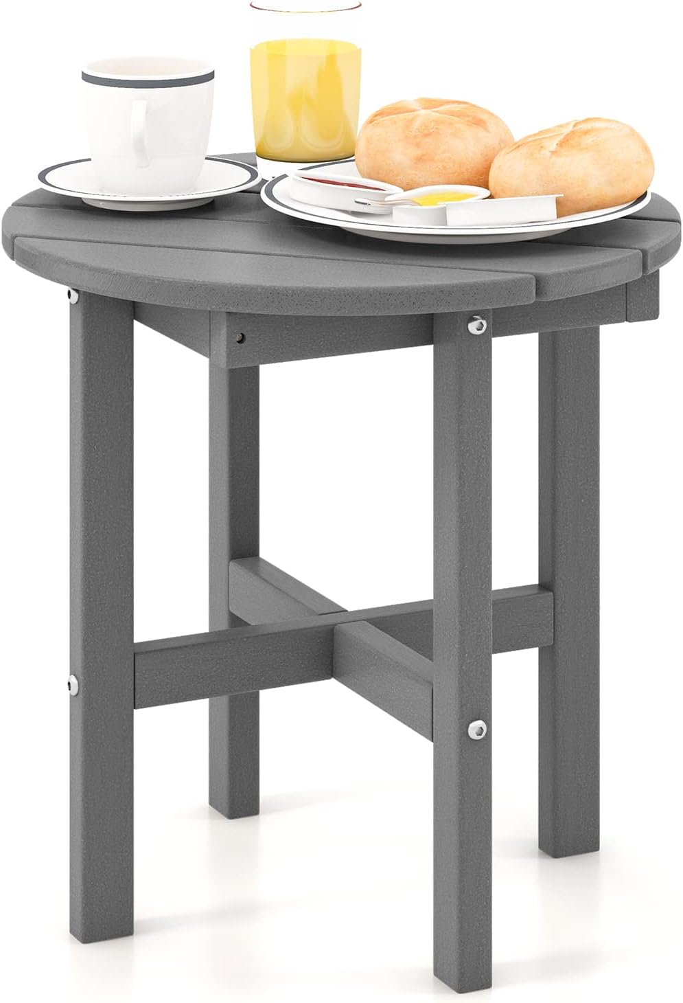 Giantex Small Outdoor Side Table WeatherResistant HDPE