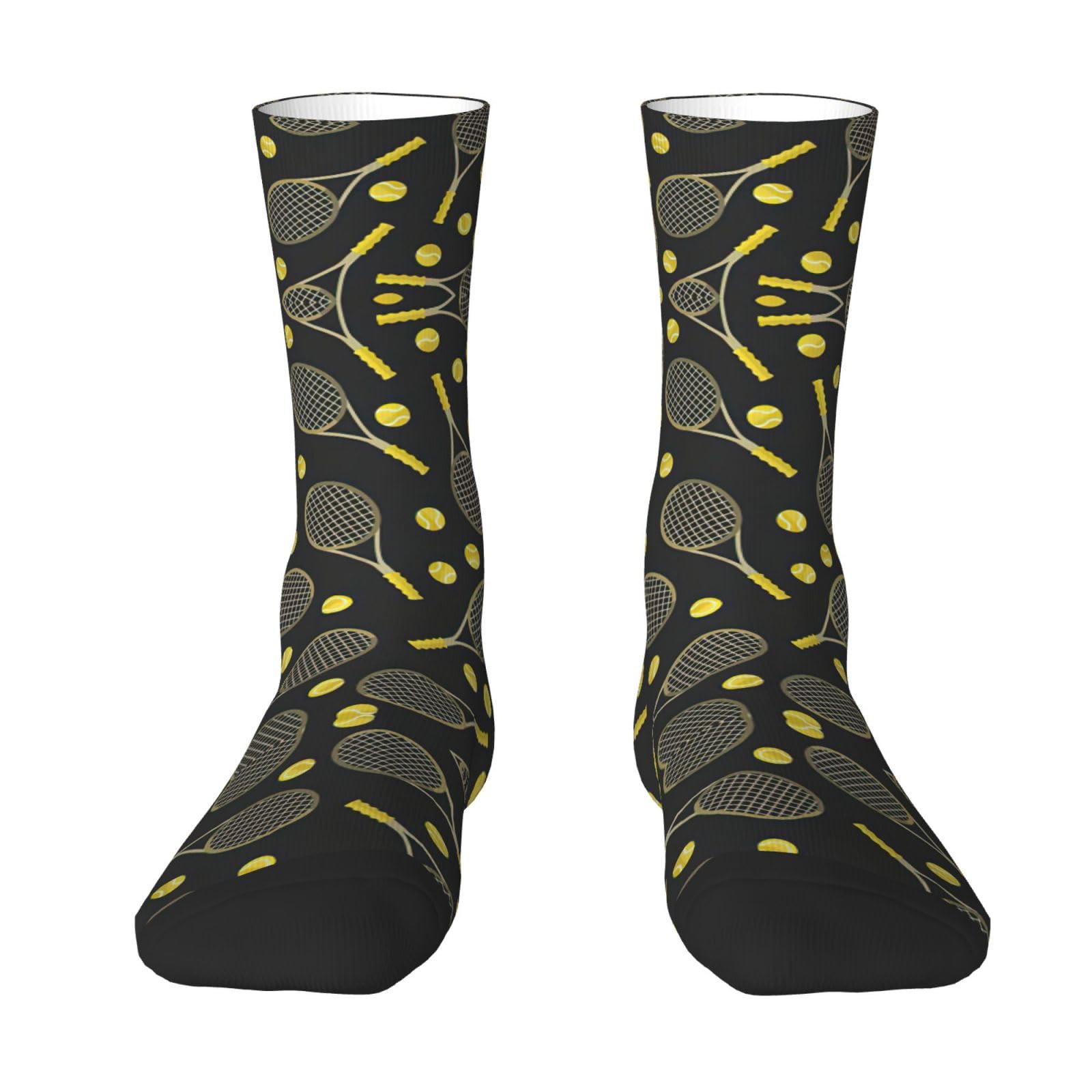 EdWal Soft Funny Tennis Racquets and Tennis Balls print Moisture Wicking Socks Sports Socks for Men and Women Warm thermal Boot Hiking Socks
