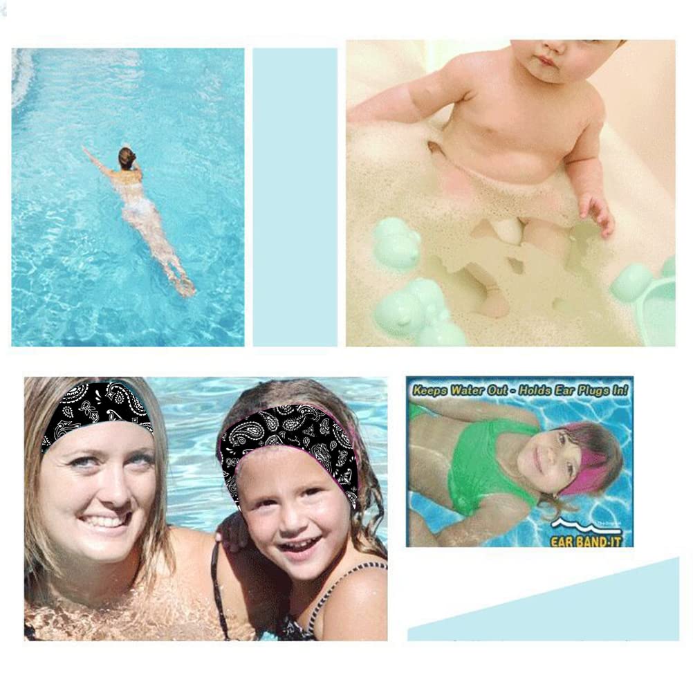 Lot de 4 bandeaux de natation pour adultes, en néoprène, pour la natation, les oreilles, le yoga, le sport