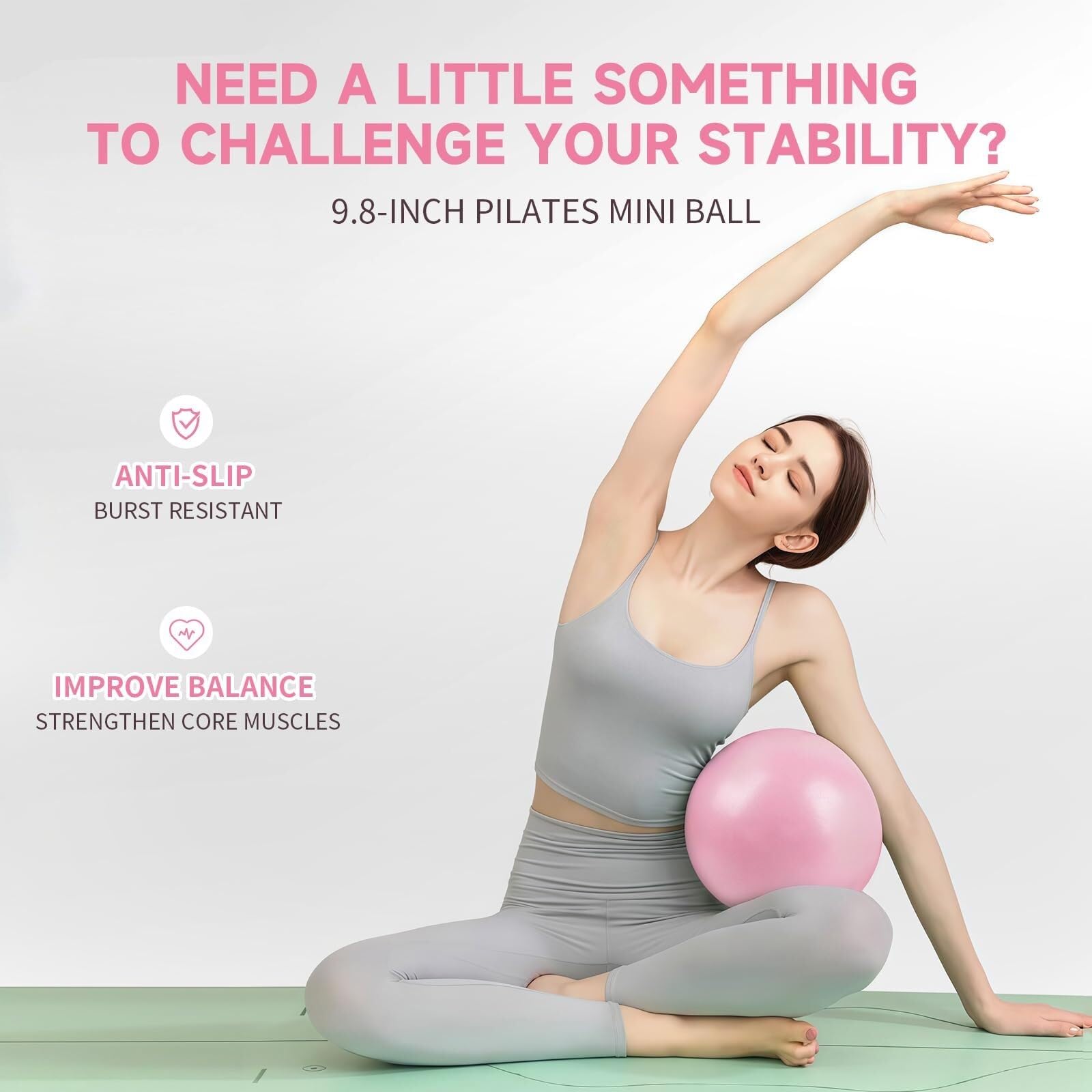 Generisch Pilates Essential Kit - Portable Fitness Equipment - with Toning Pilates Ring & Long Resistance Bands & Loop Bands & Soft Pilates Ball & Grip Socks, Pilates Set Zubehör