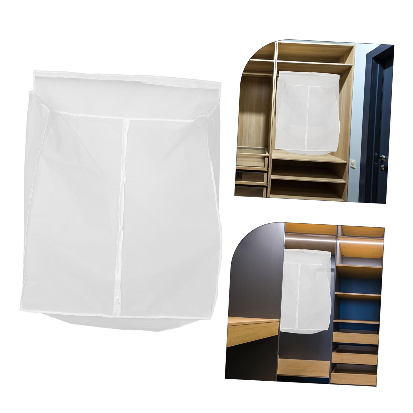 INOOMP Funda Protectora para Ropa 50x80x90 Cm, Bolsa Colgante Translúcida, Material Resistente, Reutilizable y Plegable, Adecuado para Armario y Viaje, Cubierta Antipolvo para Prendas