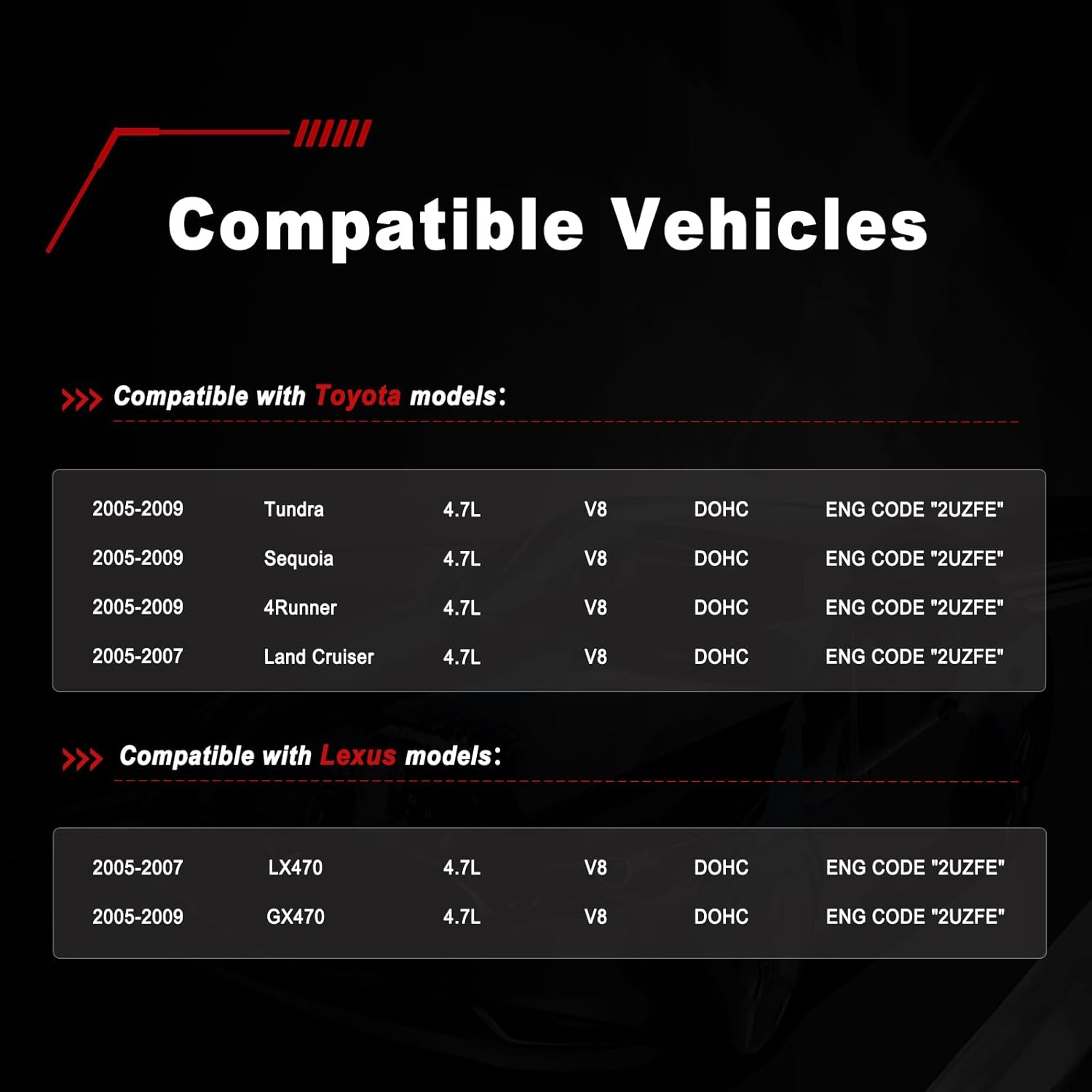 AUCERAMIC Head Gasket Set for 2005-2009 Toyota Tundra, Sequoia, 4Runner, Land Cruiser, 2005-2007 Lexus GX470, LX470 4.7L V8 [ Engine Code: 2UZFE ] Replace # HGS974 HS26298PT