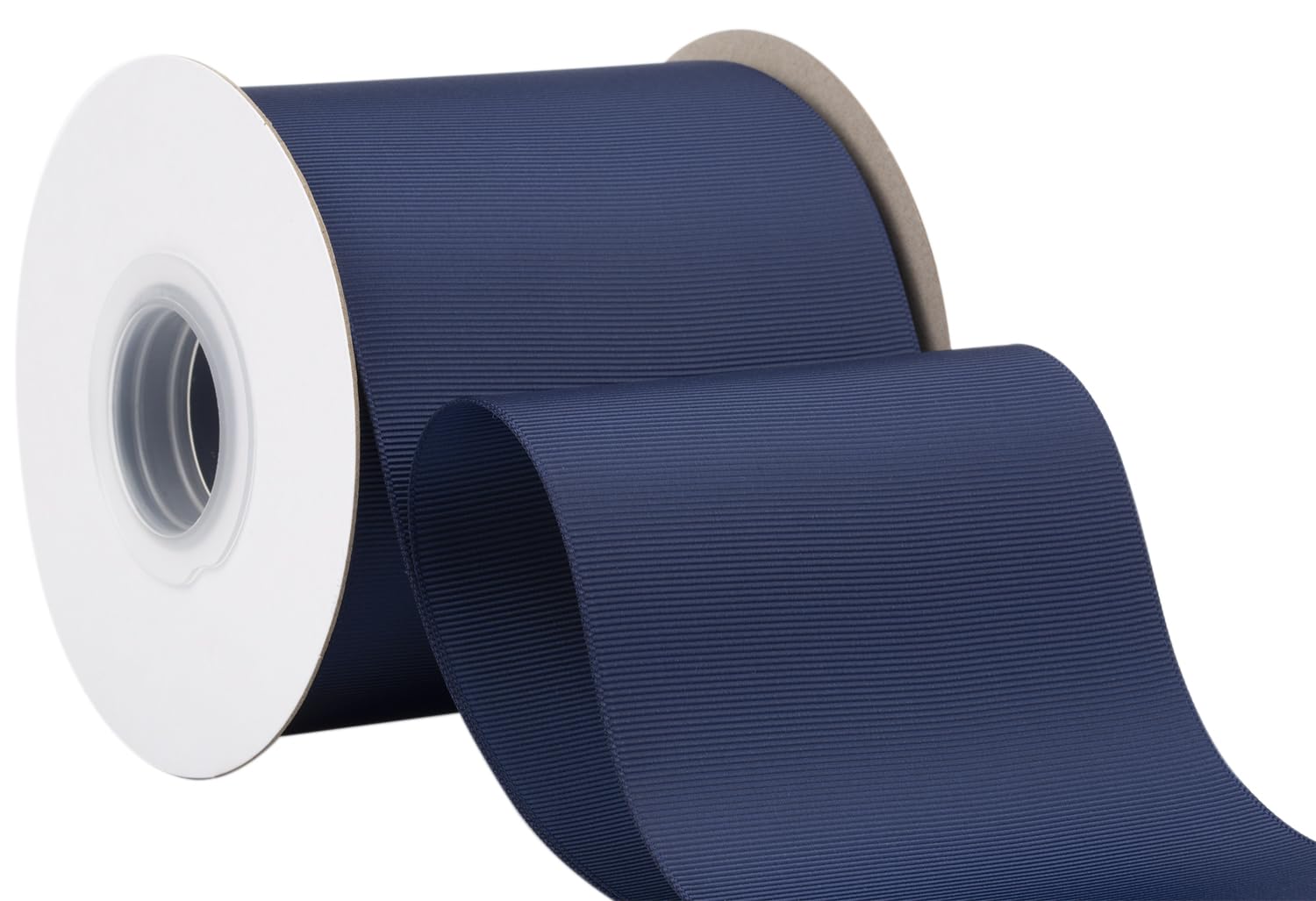 Ribbonitlux Grosgrain Ribbon 100mm x 22.5M Premium Polyester Craft Ribbon for Hair Bows, Gift Wrapping, Weddings & DIY Solid Navy(#370) 1 Roll - Image 2