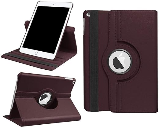 MOCA Smart Stand Folio flip case Cover for Apple iPad Air 2 2014 ipad A1566 A1567 Smart Flip Case Cover (Coffee Brown)
