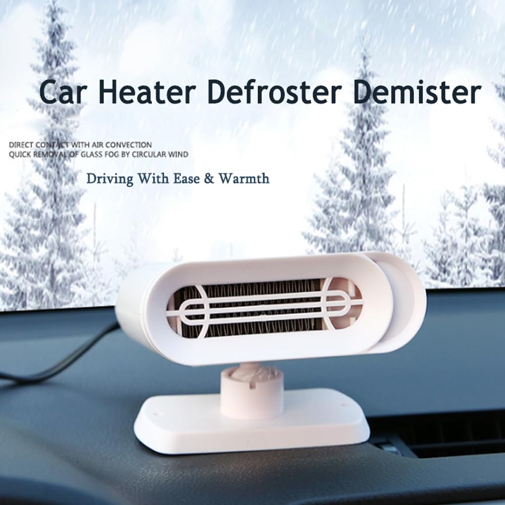 Riscaldatore per auto Riloer per camper, riscaldamento rapido, sbrinamento, sbrinatore, ventilatore per automobile, portatile, compatibile con la maggior parte dei modelli da 12 V.
