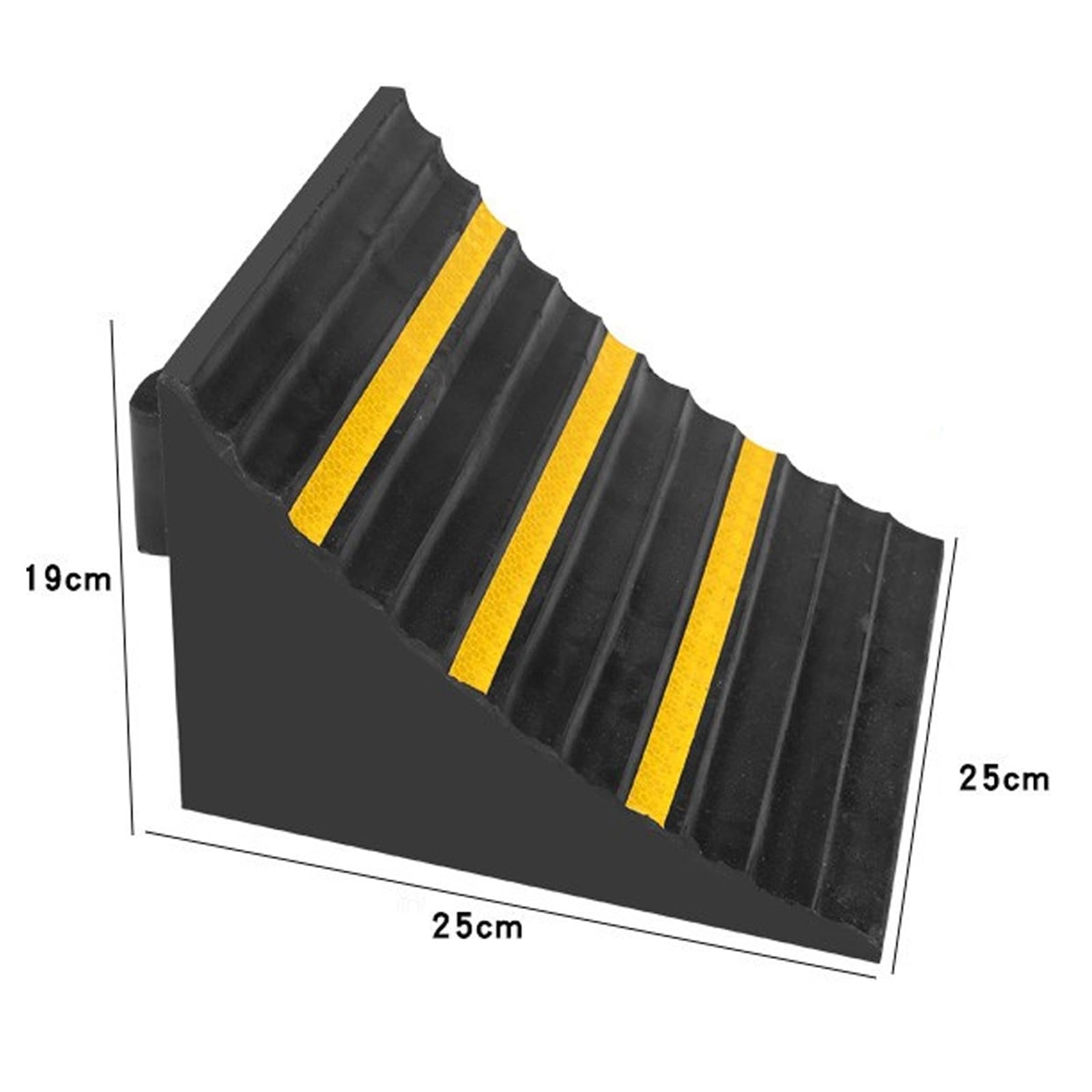 Bremskeile für Anhänger, Unterlegkeile for Doppelreifen von Wohnmobilen, rutschfeste Gummikeile for Bootsanhänger, LKW, for Alle Oberflächen und Bei Jedem Wetter, 2 Stück