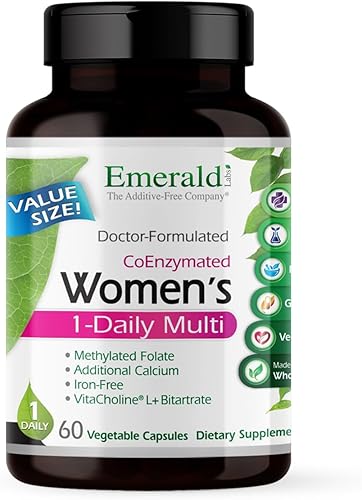 Miniatura 9 de Emerald Labs Multivitamínico completo 1 diario para mujer con coenzimas, vitamina B6 y calcio, 30 cápsulas vegetales