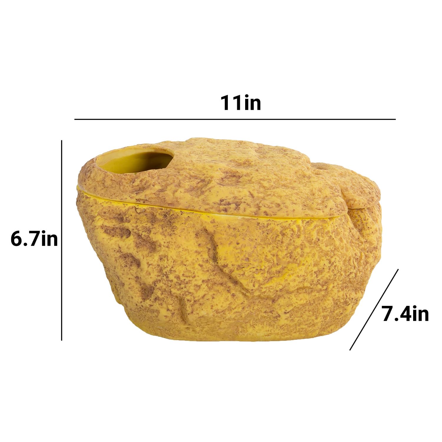 REPTI ZOO Cueva de serpientes y pieles, cueva 3 en 1 para escondite de reptiles para serpiente, pitón esférico, gecos (tamaño grande)