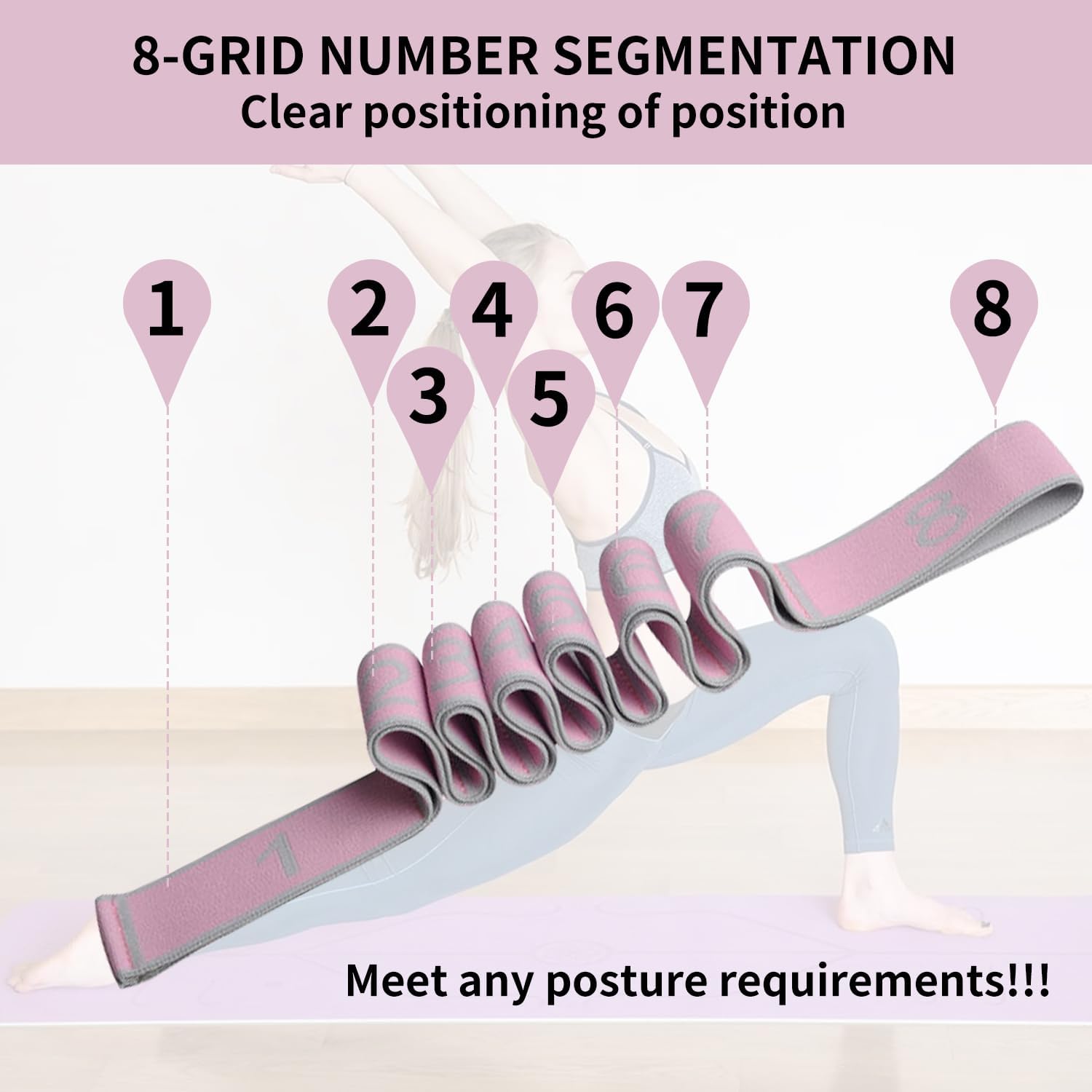 SULIVES Yoga Straps for Stretching, Back Pain & Gymnastics Equipment, Highly Elastic Yoga Stretching Strap with 8 Loops for Stretch Bands, Physical Therapy, Yoga, Dance, Flexibility Training 4 61d7oksVBZL. AC SL1500