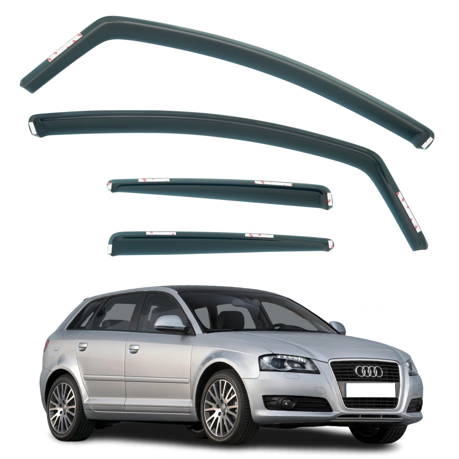 AirFlux 4-tlg. Windabweiser Set Für Audi A3 S3 RS3 5-Türer 2004-2012