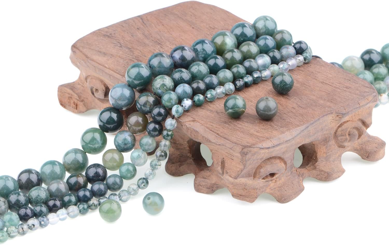 Bymitel 45 Cuentas De Piedra Sueltas Naturales Auténticas, Redondas, Espaciadores De Piedras Preciosas Para Hacer Joyas De 15.5 Pulgadas Por Hebra De 0.315 Pulgadas (ágata De Botswana, 0.315 Pulgadas
