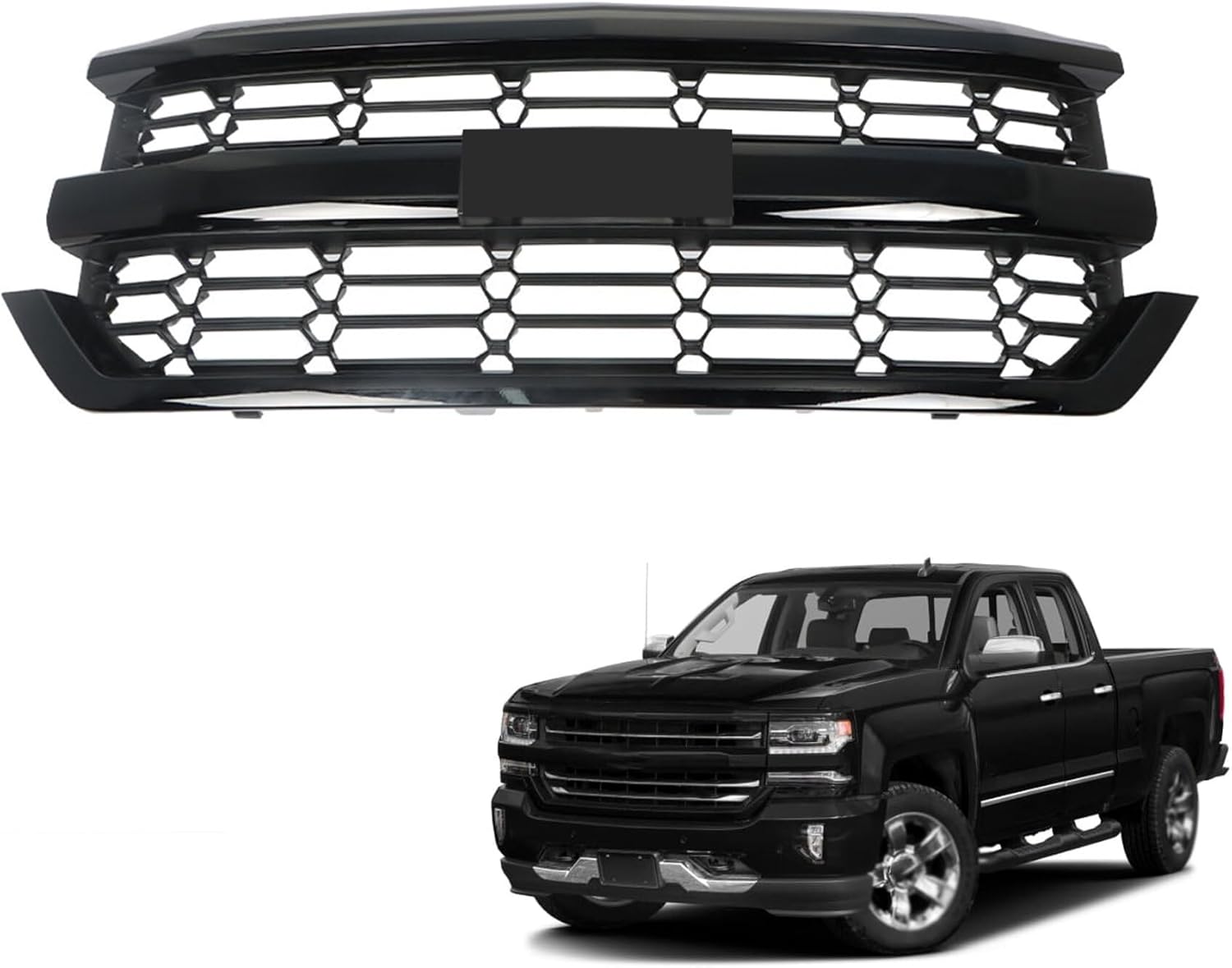 munirater Front Bumper Grille Glossy Black Grill
